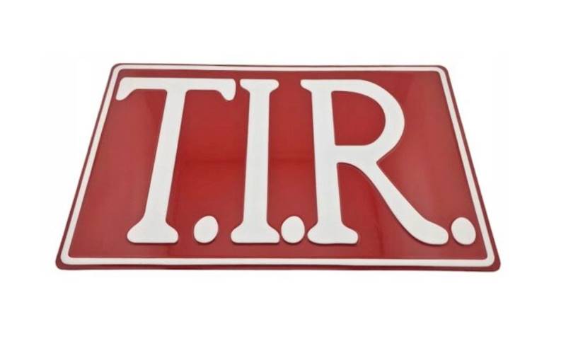 BLACHA TABLICA TŁOCZONA 3D CZERWONA T.I.R. 40x25