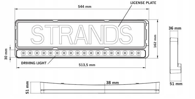 LED BAR W RAMCE TABLICY NUUK D-LINE 9600Lm