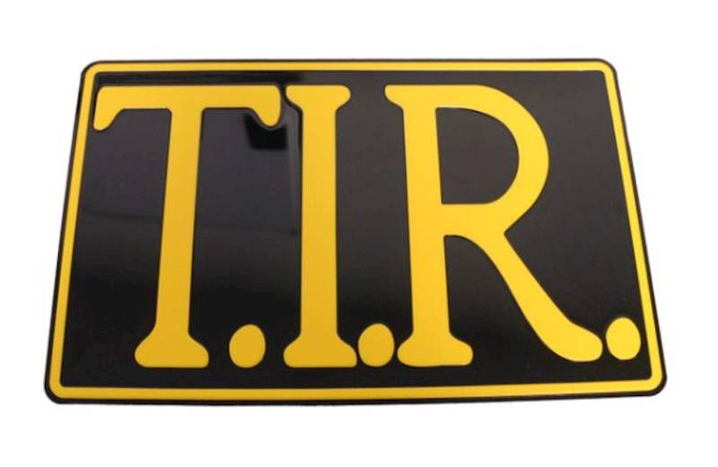BLACHA TABLICA TŁOCZONA 3D CZARNA T.I.R. 40x25