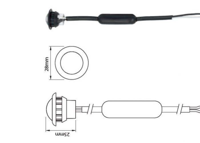LAMPA OBRYSOWA LED OKRĄGŁA OCZKO BIAŁA