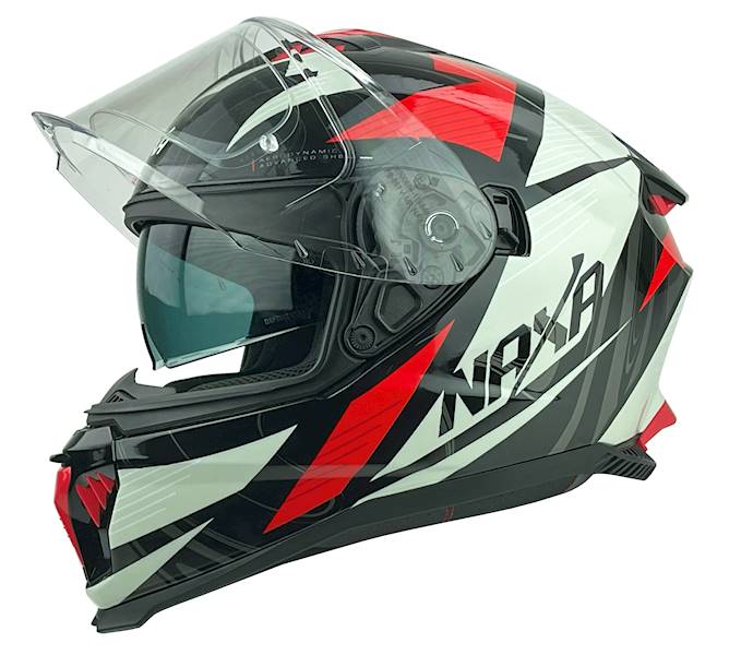 KASK MOTOCYKLOWY F31/F/S czerwony blenda+pinlock