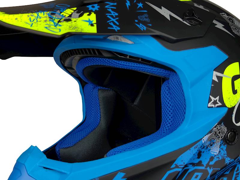 KASK MOTOCYKLOWY C9/R/L(mat) niebiesko żółty