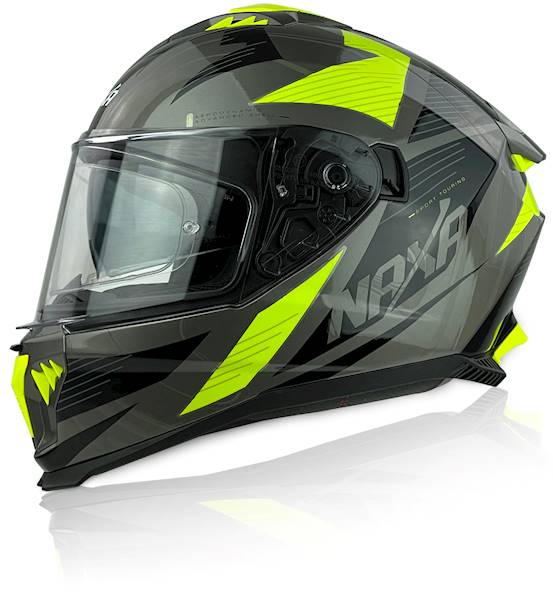 KASK MOTOCYKLOWY F31/E/M żółty fluo blenda+pinlock