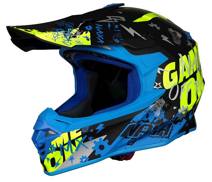 KASK MOTOCYKLOWY C9/R/L(mat) niebiesko żółty