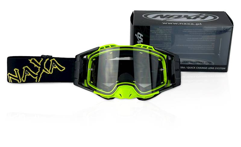 GOGLE PREMIUM NAXA / F / ZIELONE FLUO