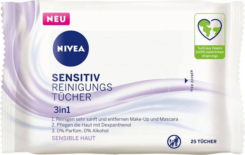 Nivea sensitive chust. 25szt 12,50