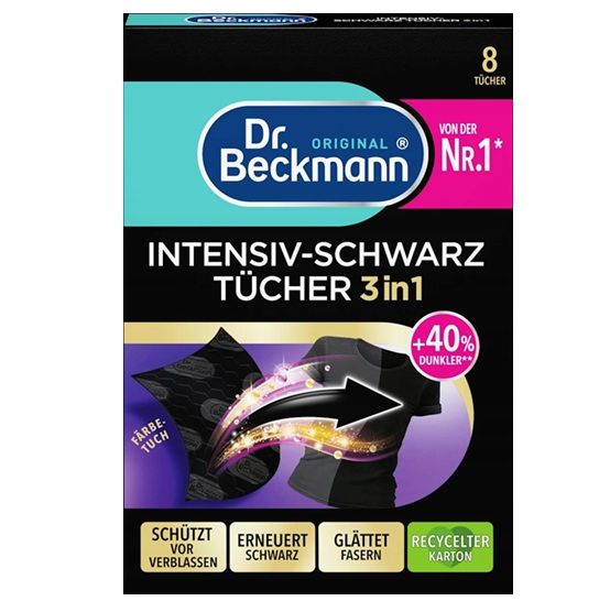 Dr.Beckmann 8szt chusteczki do czarnego