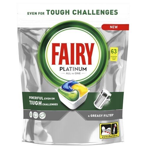 Fairy 63szt Platinum Lemon do zmywarki