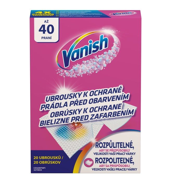 Vanish 40szt chusteczki wyłap. kolor