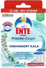 WC ENTE  2X36ML-12 SZT EUKALYPTUS KRĄŻKI ŻELOWE DO WC - ZAPAS