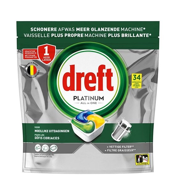 Dreft Platinum All in One Citron Tabs 34szt