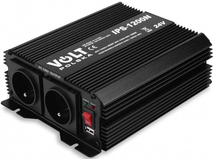 Przetwornica napiecia IPS 1200 N 24/230V (800/1200W) + USB