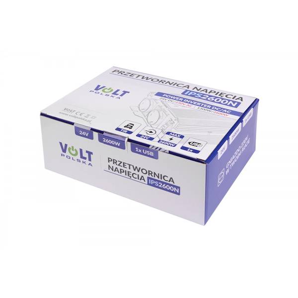 Przetwornica napiecia IPS 2600 N 24/230V (1300/2600W) + USB