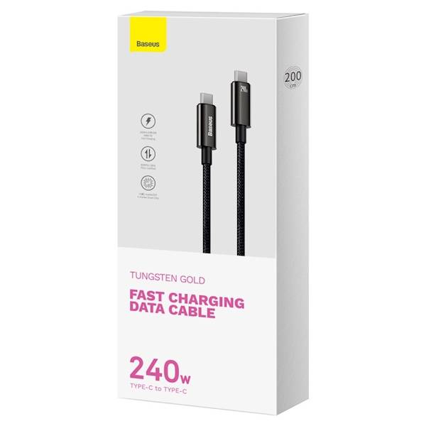 Kabel CAWJ040101 Tungsten PD USB-C - USB-C 2,0m czarny 240W