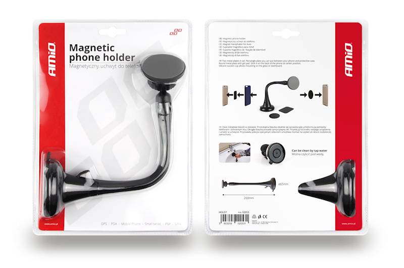 Uchwyt magnetyczny do telefonu z przyssawką długi HOLD-7