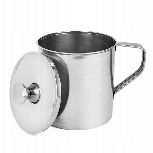 Kubek stalowy z pokrywką 600ml