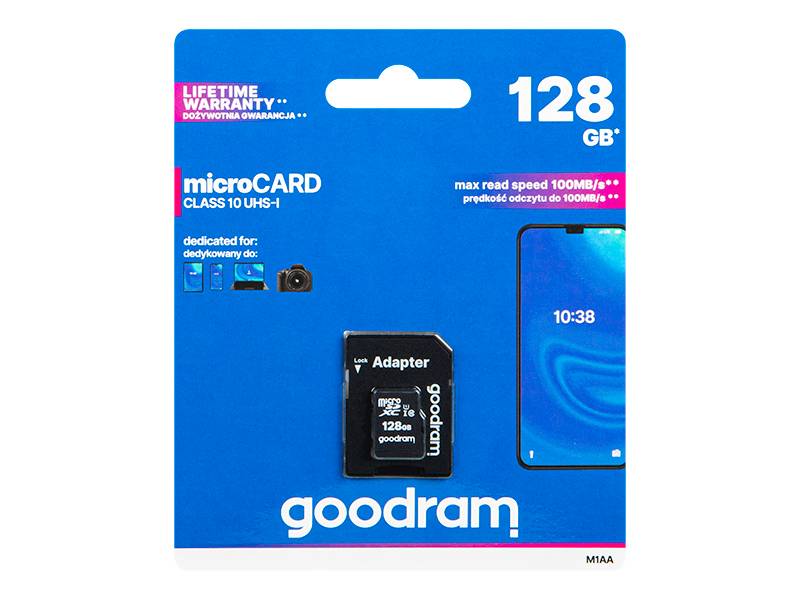 Karta microSDXC 128GB+ad.SD CL10 GOODRAM 