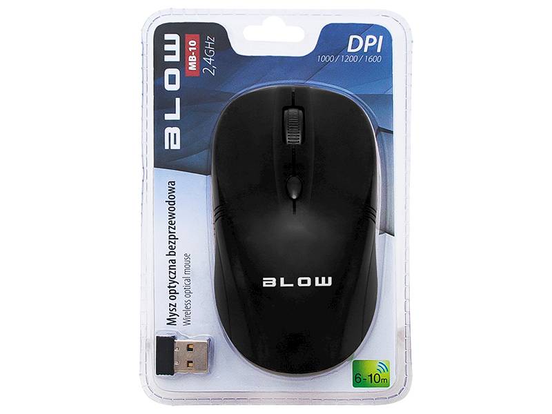 Mysz optyczna bezprzew.BLOW MB-10 czarna