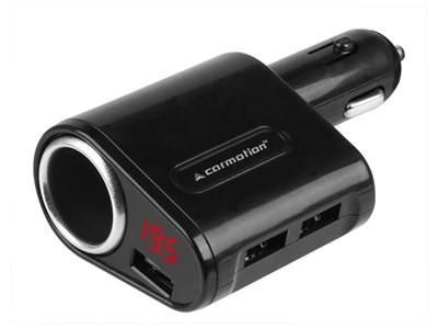 Ładowarka 3x USB 5A Max z woltomierzem 8-30V i gniazdem EURO max 120W