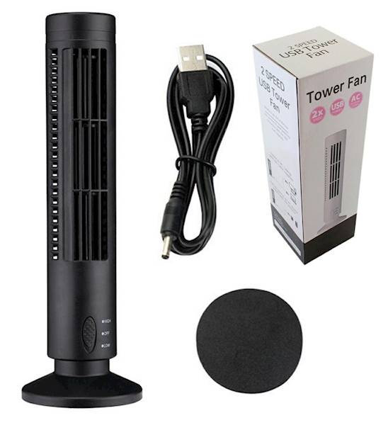 WENTYLATOR KOLUMNOWY USB 2,5W BLA