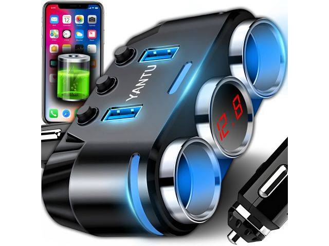 Rozdzielacz 2x +USb + woltmetr