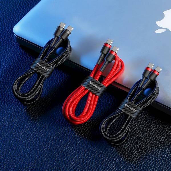 Kabel CATKLF-HG1 USB-C na USB-C PD Baseus Cafule PD 2.0, QC 3.0, 60W, 2m czarno-szary
