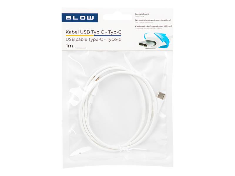 Przyłącze USB-C - USB-C 2.0 1,0m białe 