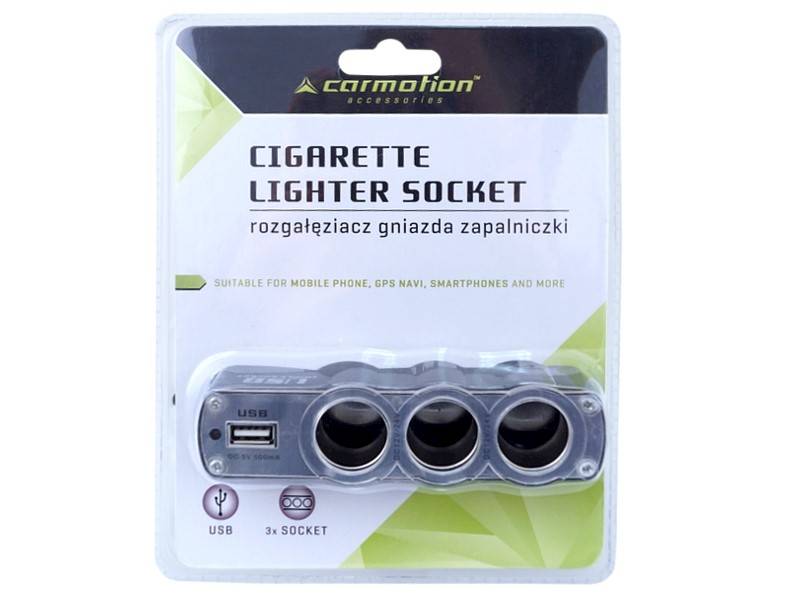 Rozgałęziacz zapalniczki potrójny 12/24V z USB