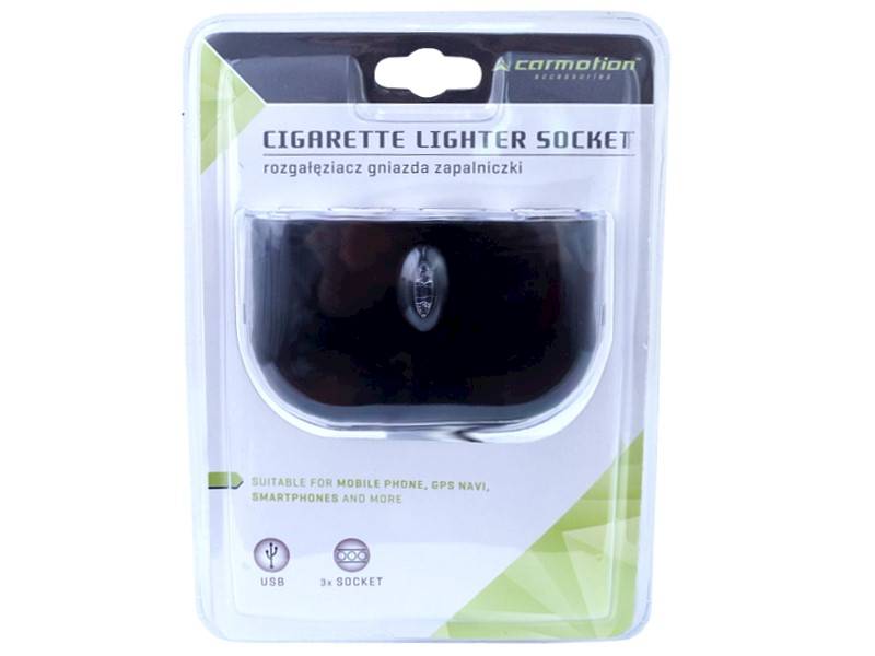 Rozgałęziacz zapalniczki potrójny 12/24V z USB 1000 mA