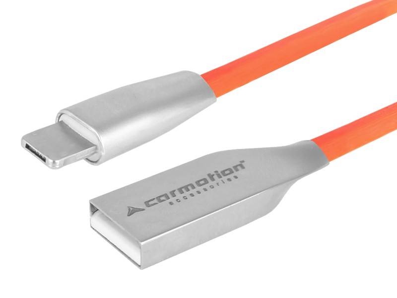 Kabel do ładowania i synchronizacji, 120 cm, USB > zespolone micro USB & Lightning, pomarańczowy