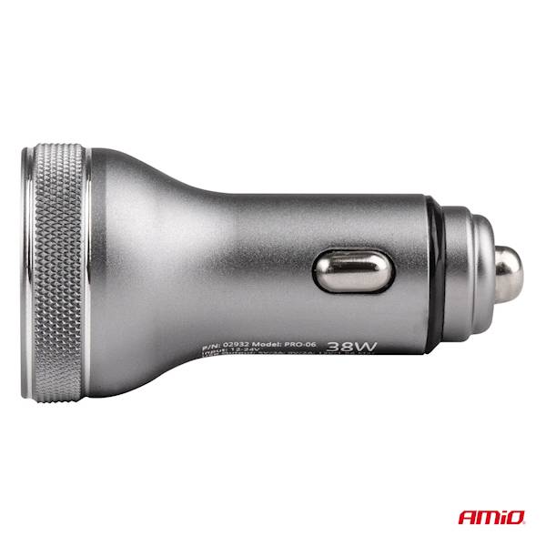Ładowarka z woltomierzem aluminiowa PCH PRO-06 38W 