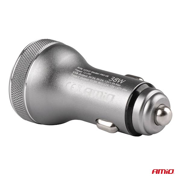 Ładowarka z woltomierzem aluminiowa PCH PRO-06 38W 