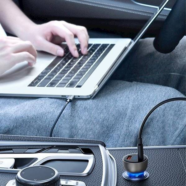 Ładowarka samochodowa 65W Quick Charge 4.0+ Power Delivery 3.0 Huawei SCP 5A 2xUSB