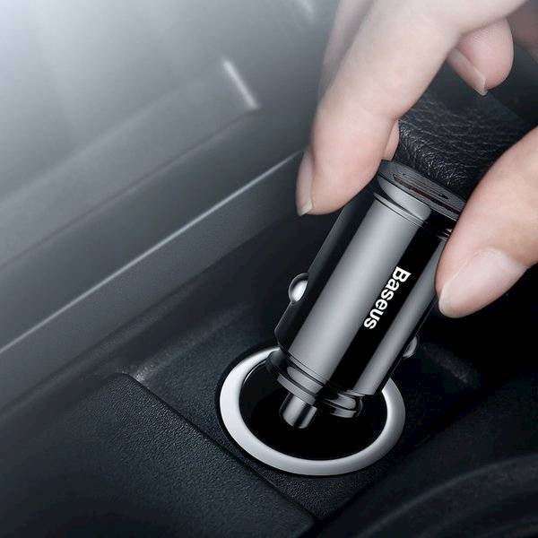 Ładowarka samochodowa CCALL-YS01 USB-A/USB-C PD 30W QC 3.0 SCP 5A Baseus Circular Plastic