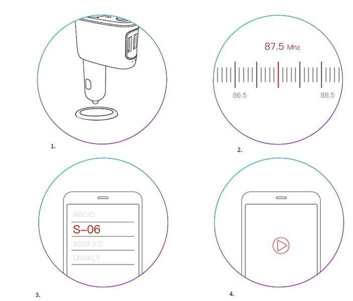 Transmiter CCMT000001 FM bluetooth MP3 Baseus  Ładowarka 2x USB TF microSD 3.4A