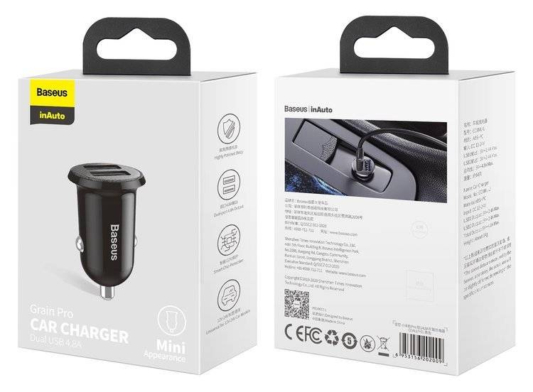 Ładowarka Baseus Grain Pro 2x USB 4.8A 24W