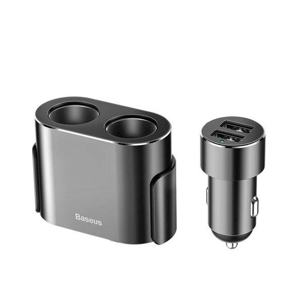 Rozgałęźnik Ładowarka Baseus 2x USB + 2x gniazdo zapalniczki 80W