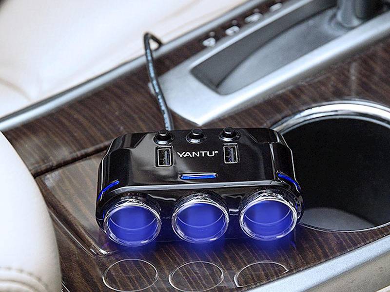 Rozdzielacz gniazda zapalniczki 2x usb ładowarka +voltmetr