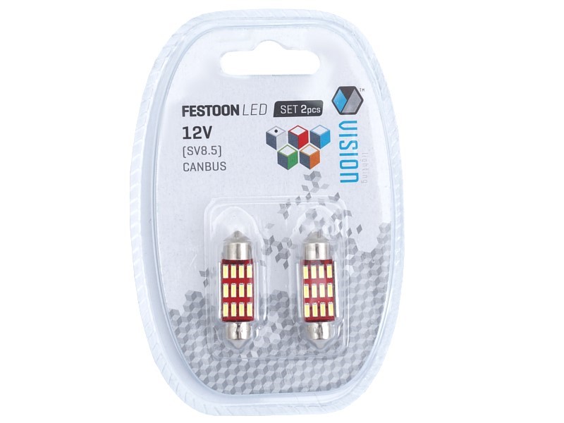 Żarówka VISION Festoon SV8.5 36mm 12/24V 12x 4014 SMD LED, CANBUS, biała, 2 szt.
