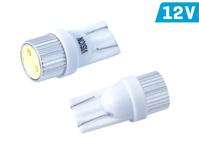 Żarówka VISION W5W (T10) 12V 1x HP LED,
aluminiowa oprawka, biała, 1 szt.
