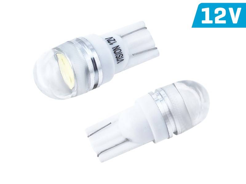 Żarówka VISION W5W (T10) 12V 1x HP LED,
wypukła soczewka, biała, 1 szt.
