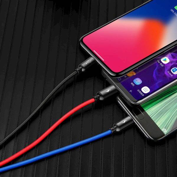 Kabel CAMLT-BSY01 3w1 USB - Lightning IPhone Micro Type-C 3.5A 120cm Baseus Primary