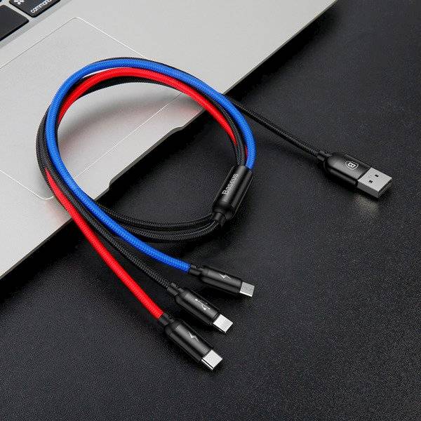 Kabel CAMLT-BSY01 3w1 USB - Lightning IPhone Micro Type-C 3.5A 120cm Baseus Primary