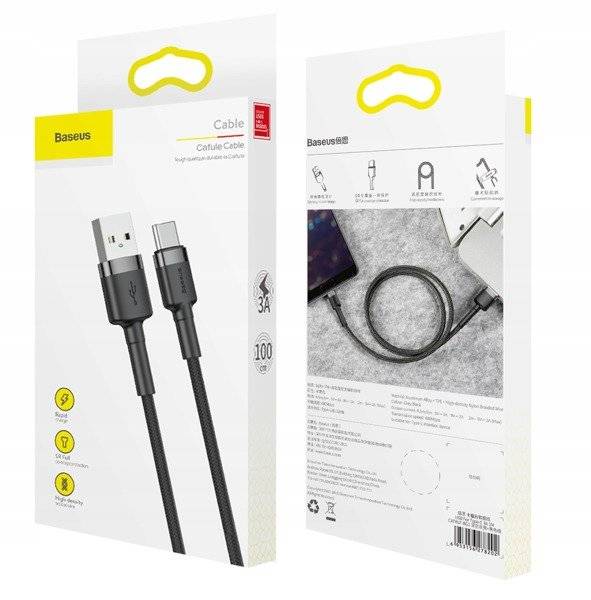 Kabel CATKLF-BG1 USB Type-C USB-C Quick Charge 3.0 3A 100cm Baseus Cafule