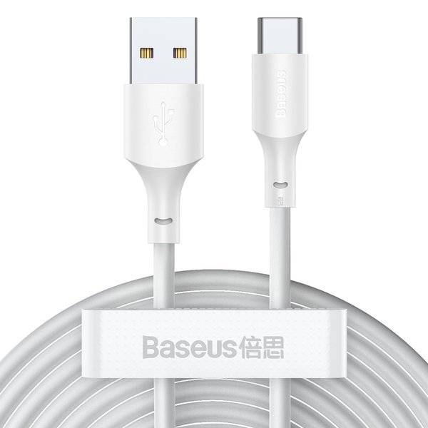 Kabel TZCATZJ-02 USB - USB-C 5A 40W Huawei SCP QC 3.0 2szt Baseus Simple Wisdom