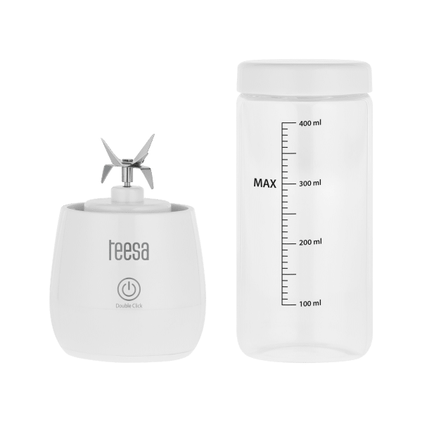 Blender bezprzewodowy, szklany kubek, 450ml, 100W , 6 noży