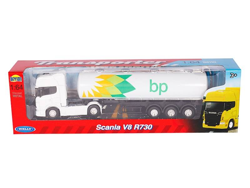MODEL 1:64, SCANIA V8 R730, BP, BIAŁY
