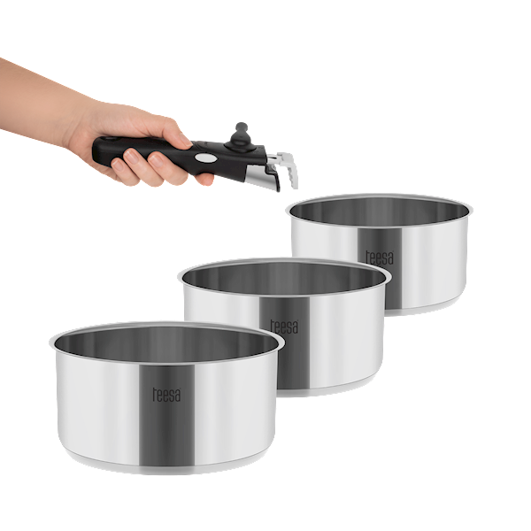 Zestaw garnków z odłączaną rączką TEESA COOK EXPERT SINGLE HAND