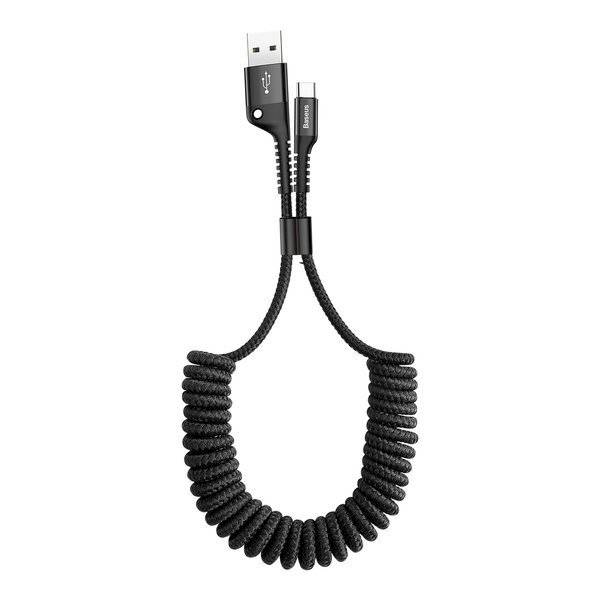 Kabel CATSR-01 Type-C  Elastyczny wzmocniony sprężynowy 1m Baseus Fish eye