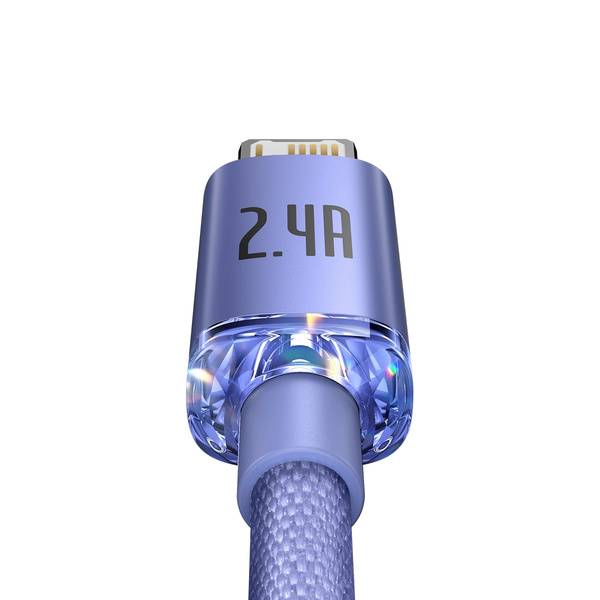 Kabel Lightning CAJY000005 do Apple iPhone iPad AirPods 1.2m 2.4A Baseus Crystal Shine